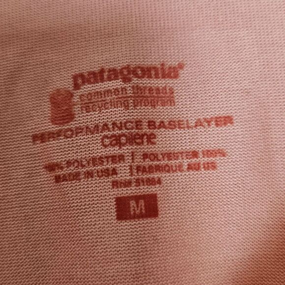 Patagonia Performance Base Layer Capilene V Neck Shirt Women's Pink/Red Size Med - Picture 3 of 4